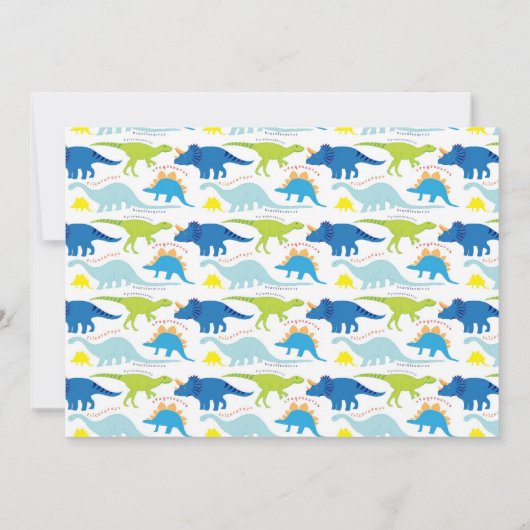 T Rex Dinosaur kinderen Birthday Party Invitations Kaart (Achterkant)