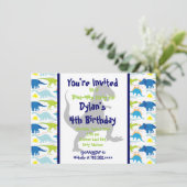 T Rex Dinosaur kinderen Birthday Party Kaart (Staand voorkant)