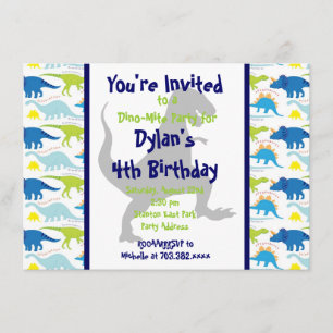 T Rex Dinosaur kinderen Birthday Party Kaart