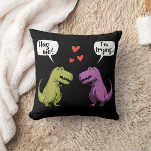 T-Rex Dinosaur Koppel Knuffel Me Valentijnsdag Gra Kussen