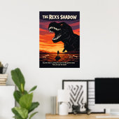 T-Rex Dinosaur Kunst Zonsondergang Poster (Thuiskantoor)