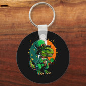 T-rex Dinosaur Leprechaun Iers St Patricks Dag Ir Sleutelhanger (Voorkant)