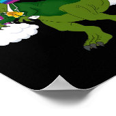 T-rex Dinosaur Leprechaun Regenboog St Patricks Da Poster (Hoek)