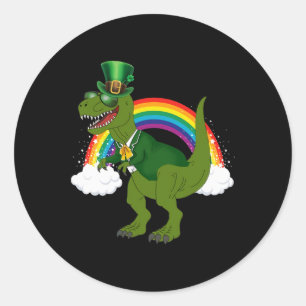 T-rex Dinosaur Leprechaun Regenboog St Patricks Da Ronde Sticker