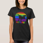 T Rex Dinosaur Lgbt Gay Pride Flag Allysaurus Ally T-shirt (Voorkant)