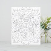 T Rex Dinosaur Mandala Ontspannende Kleurplaat Voo (Staand voorkant)