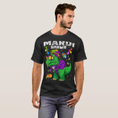 T-Rex Dinosaur Mardi Gras Bead Costume Mardi Grawr T-shirt (Voorkant volledig)