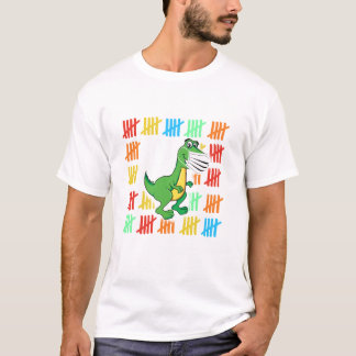 T Rex Dinosaur Mask Grappig 100 Dagen School Teac T-shirt