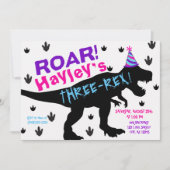 T-Rex Dinosaur met de uitnodiging van het Pet van (Voorkant)