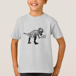 T-Rex Dinosaur met Tennis Racket Kinder T-shirt