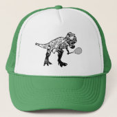 T-Rex Dinosaur met Tennis Racquet Trucker Pet (Voorkant)