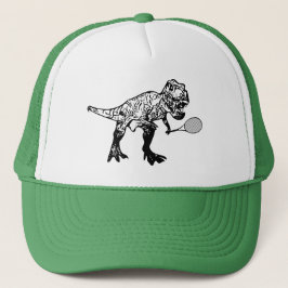 T-Rex Dinosaur met Tennis Racquet Trucker Pet