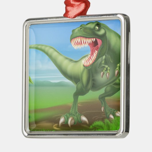 T Rex Dinosaur Metalen Ornament (Links)