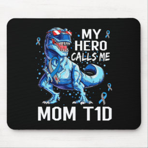 T Rex Dinosaur Mijn held noemt me Mom T1d Type1 Di Muismat