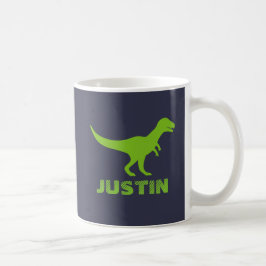 T Rex dinosaur mok gepersonaliseerd met kinder naa