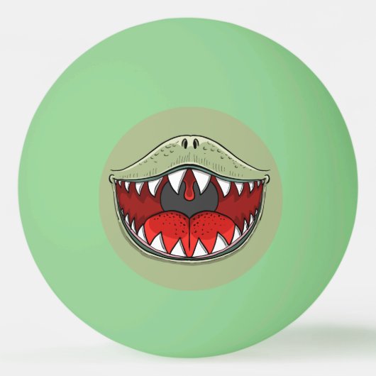 T-rex Dinosaur Mond Kinder Cartoon Pingpongbal (Voorkant)