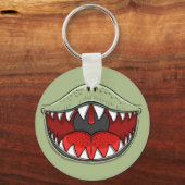 T-rex Dinosaur Mond Kinder Cartoon Sleutelhanger (Voorkant)