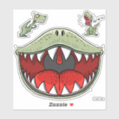 T-rex Dinosaur Mond Kinder Cartoon Sticker (Vel)