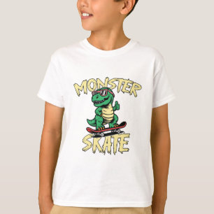 T-Rex Dinosaur Monster Schaats T-shirt