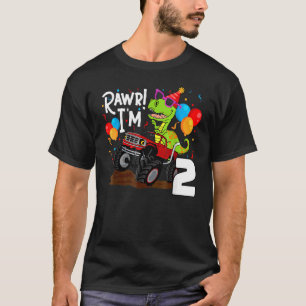 T Rex Dinosaur Monster Truck Birthday voor jongens T-shirt