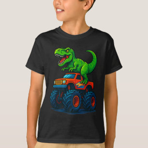 T-rex Dinosaur Monster Truck Jongens Verjaardag Sc T-shirt