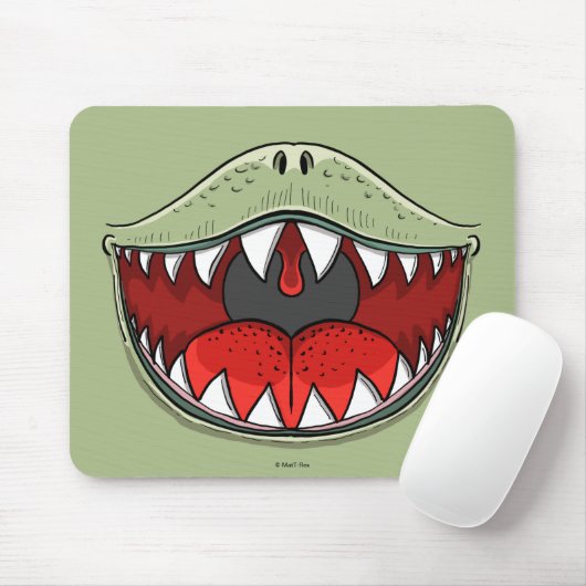 T-rex Dinosaur Mouth Kinder Cartoon Muismat (Met muis)