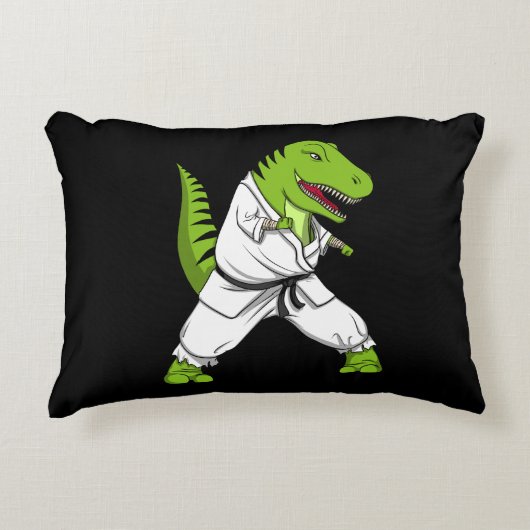 T-Rex Dinosaur Ninja Martial Arts Karate Accent Kussen (Voorkant)