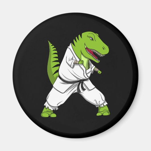 T-Rex Dinosaur Ninja Martial Arts Karate Magneet (Voorkant)