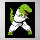 T-Rex Dinosaur Ninja Martial Arts Karate Poster (Voorkant)