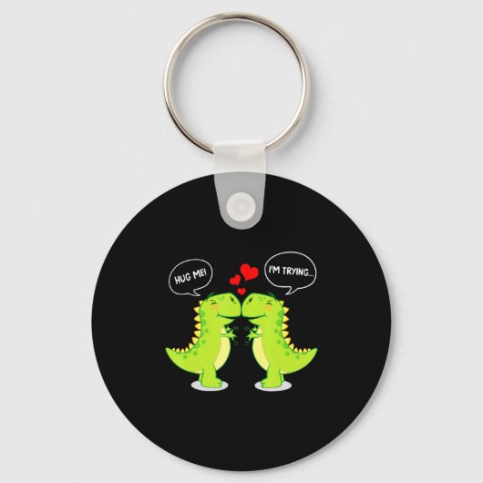 T Rex Dinosaur Omhels Me Valentijnsdag Grappig Ste Sleutelhanger (Voorkant)