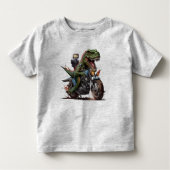 T Rex Dinosaur op een motorfiets Kinder Shirts (Voorkant)