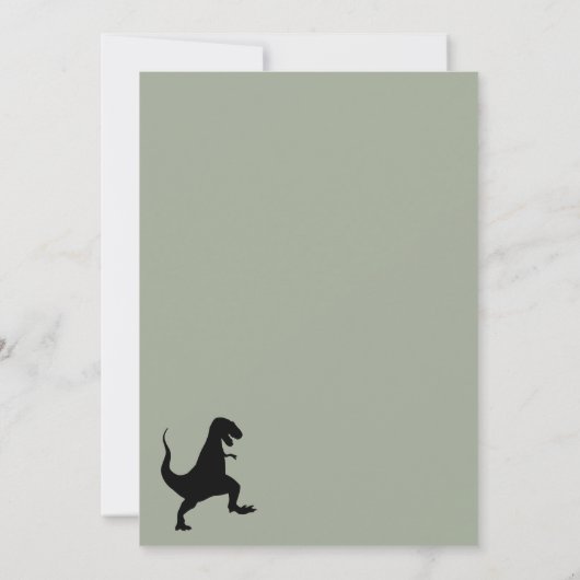 T Rex Dinosaur Oranje Birthday Party Invitation Kaart (Achterkant)