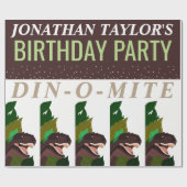 T Rex Dinosaur Party Children's Birthday Cadeaupapier (Vlak)