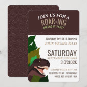 T Rex Dinosaur Party Children's Birthday Kaart (Voorkant / Achterkant)