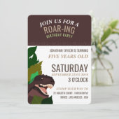 T Rex Dinosaur Party Children's Birthday Kaart (Staand voorkant)