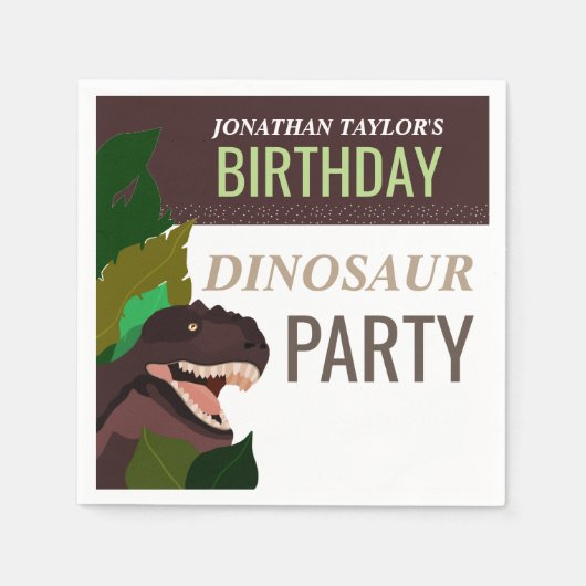 T Rex Dinosaur Party Children's Birthday Servetten (Voorkant)