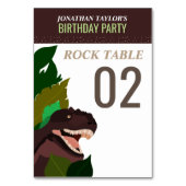 T Rex Dinosaur Party Children's Birthday Table No. Kaart (Voorkant)