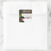 T Rex Dinosaur Party Children's Birthday Vierkante Sticker (Tas)