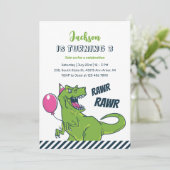 T-Rex Dinosaur Rawr Party Kinderen van Birthday Kaart (Staand voorkant)