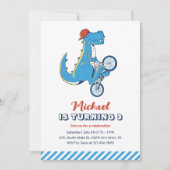 T-Rex Dinosaur Ride Bicycle Kinder jongens Birthda Kaart (Voorkant)