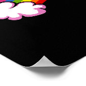 T-Rex Dinosaur Riding Magical Unicorn Rainbow Poster (Hoek)