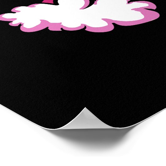 T-Rex Dinosaur Riding Unicorn Birthday Party Poster (Hoek)