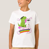 T-Rex Dinosaur Riding Unicorn T-shirt (Voorkant)