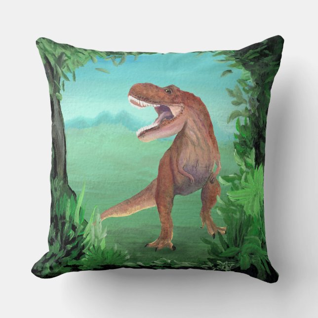 T-Rex Dinosaur Roars Kussen (Voorkant)