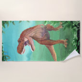 T-Rex Dinosaur Roars Strandlaken (Voorkant)
