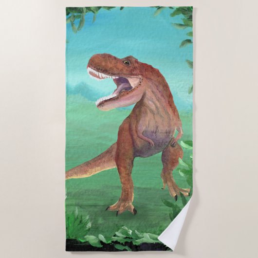 T-Rex Dinosaur Roars Strandlaken (Voorkant)