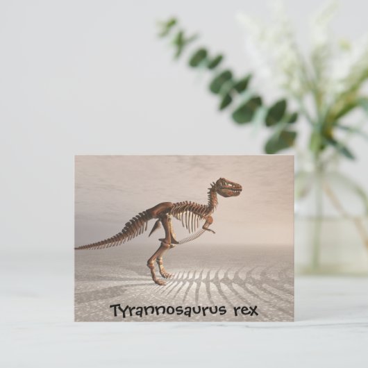 T. rex Dinosaur Skeleton briefkaart (Staand voorkant)