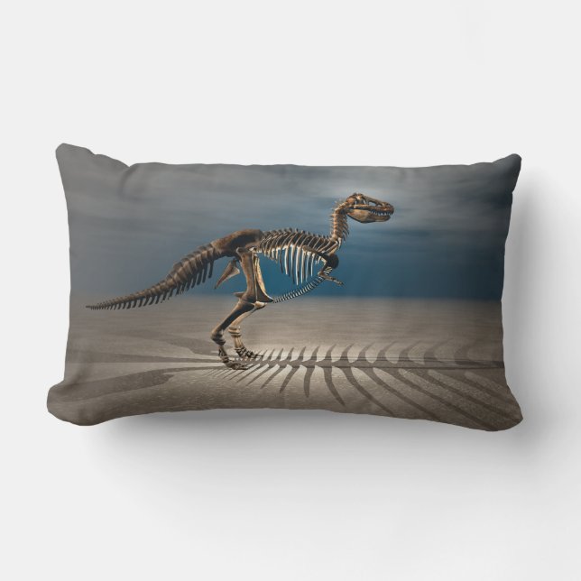 T. rex Dinosaur Skeleton pillow Kussen (Voorkant)