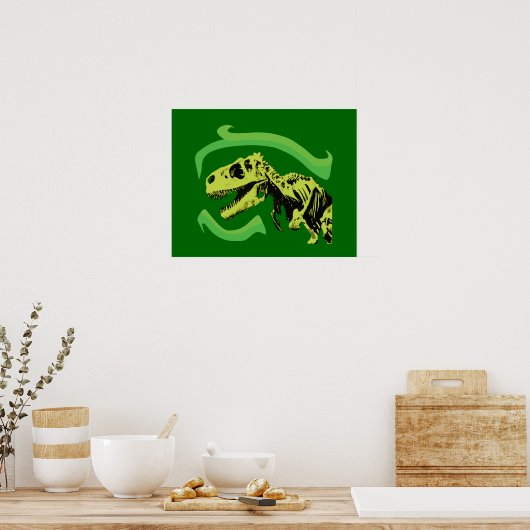 T-Rex Dinosaur Skeleton Poster (Keuken)