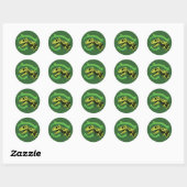 T-Rex Dinosaur Skeleton Ronde Sticker (Vel)